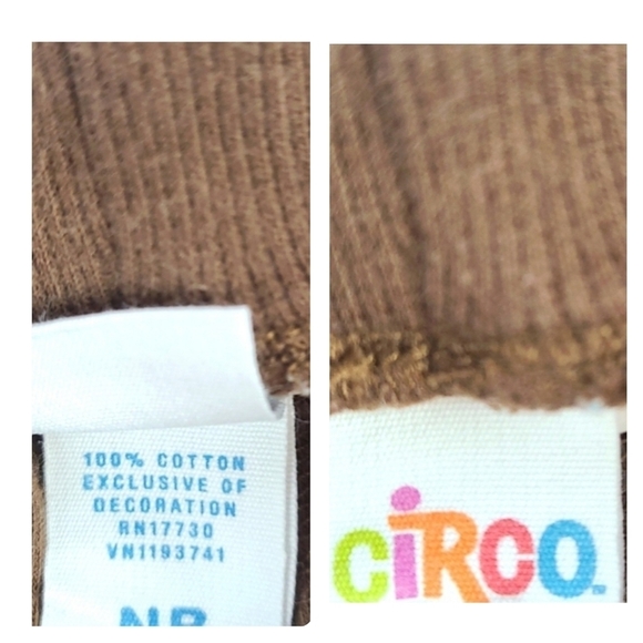 100% Cotton Elastic Waist Pants - Brown - NB Newborn Infant Baby - Picture 3 of 4